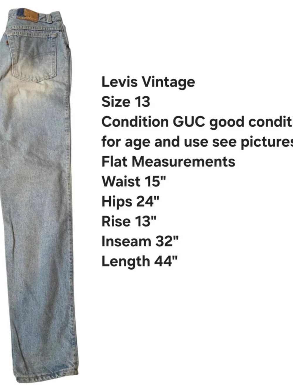 Vtg 80s Levis High Rise Mom Fit Seamed 30 X 32 Denim Jeans Made in USA Split 13